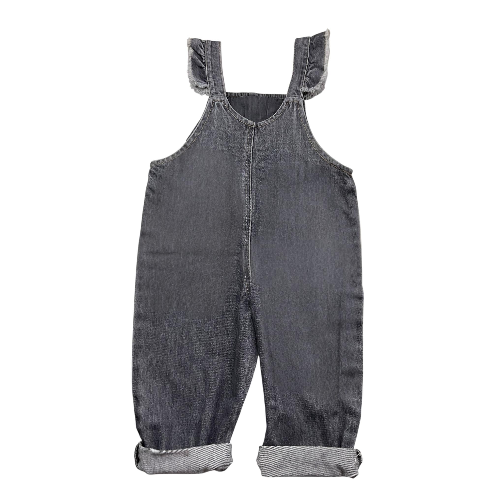 PLAY UP salopette tinta unita in denim Nero per Neonata PA022AP11503N NERO PLAY UP 