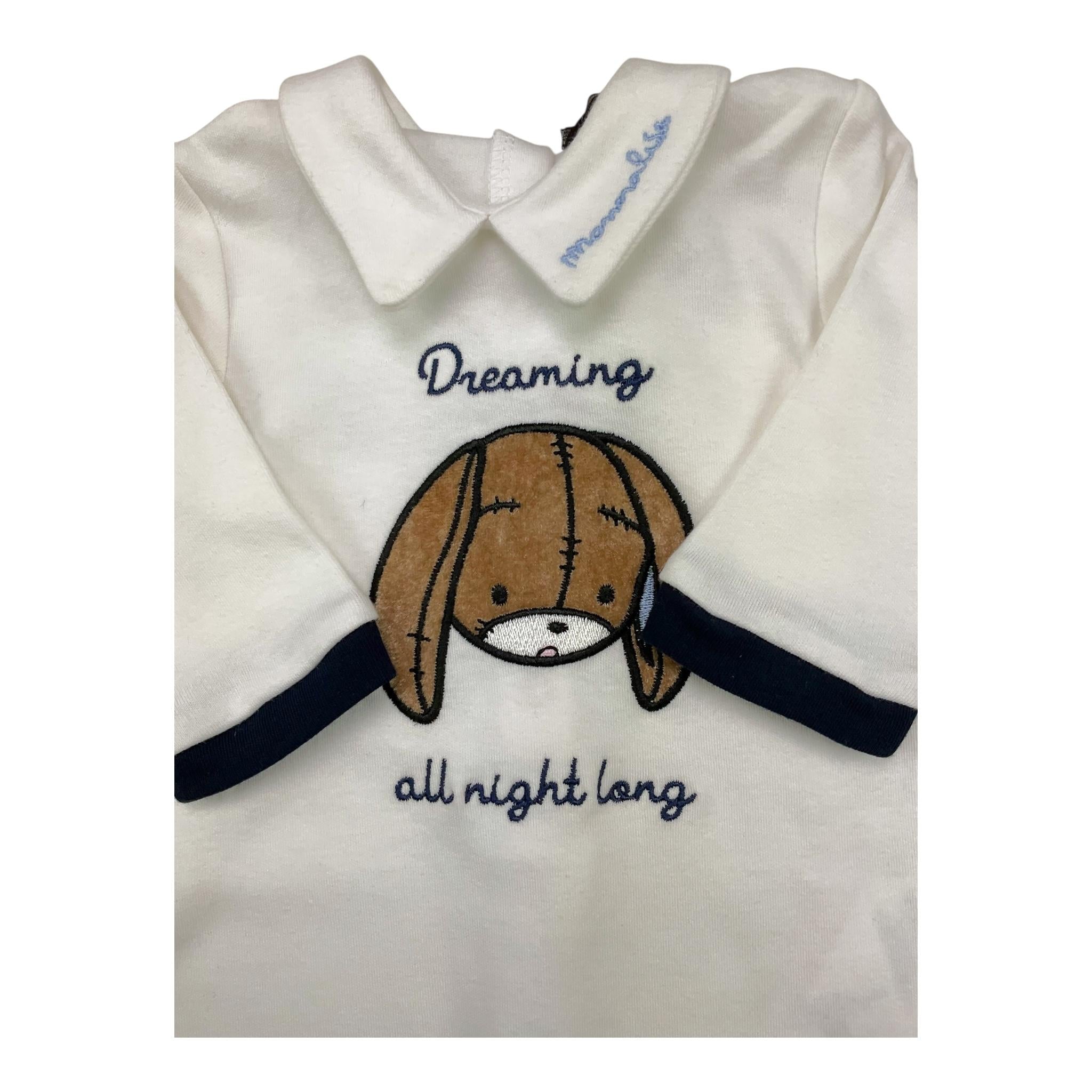 MONNALISA tutina tinta unita con stampa Bianco per Neonato 228506 BIANCO MONNALISA 