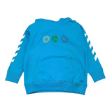 Off-White Solid Color Hoodie With Print Blue For Boys