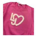 LIU JO maglia girocollo tinta unita con stampa logo Rosa per Bambina KF4039X ROSA LIU JO 