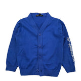 DANIELE ALESSANDRINI cardigan tinta unita con scollo a v  Cobalto per Neonato 1291W00008N COBALTO DANIELE ALESSANDRINI 