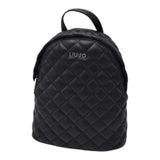 Liu Jo Backpack In Solid Color Eco-Leather With Zip Black For Girls