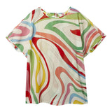 Emilio Pucci Half Sleeve Dress Multicolor Fantasy Print For Girls