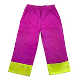 Ilfarobimbi Two-Tone Palazzo Pants With Elastic Waist Magenta For Girls