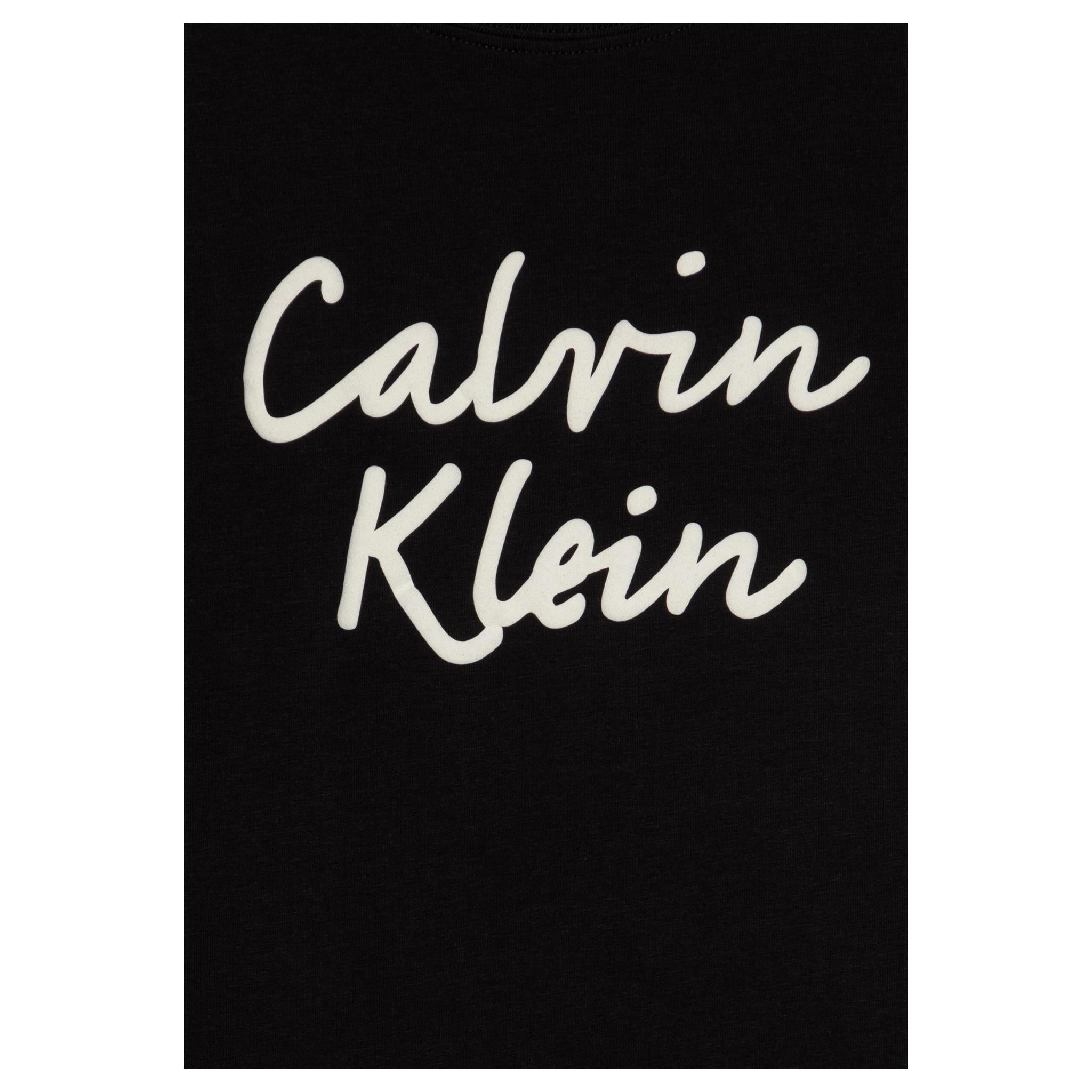 Calvin Klein Abito Mezza Manica Tinta Unita con Logo per Bambina IG0IG02912 NERO CALVIN KLEIN 