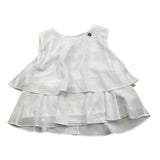 Alice Pi Plain White Sleeveless Shirt for Girls