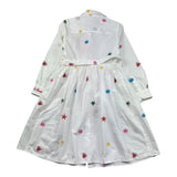 Saint Barth Abito Manica Lunga Tinta Unita con Ricami per Bambina PHILPA BIANCO SAINT BARTH 