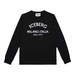 ICEBERG shirt tinta unita con stampa in contrasto Nero per Bambino TSICE5329JOXX NERO ICEBERG 