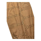 Mariuccia Plain Perforated Pant With Elastic Waist Brown For Girls