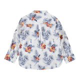 Sarabanda Long Sleeve Shirt Solid Color With Contrast Prints White For Boys
