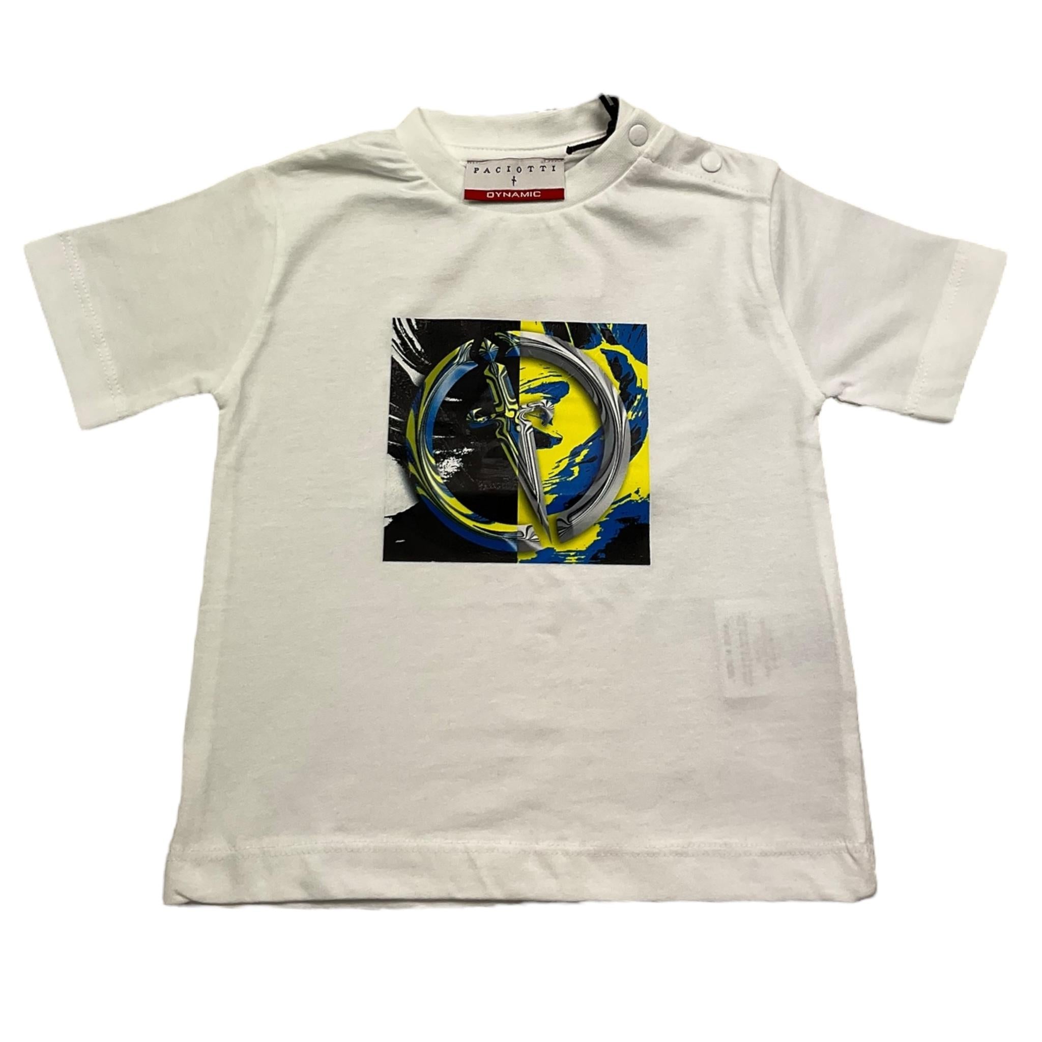 Cesare Paciotti T-Shirt Girocollo Tinta Unita con Stampa per Neonato TSP5107BX BIANCO CESARE PACIOTTI 