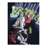 NAME.IT felpa chiusa girocollo tinta unita con stampa in contrasto Blu per Neonato 13236309 BLU NAME.IT 