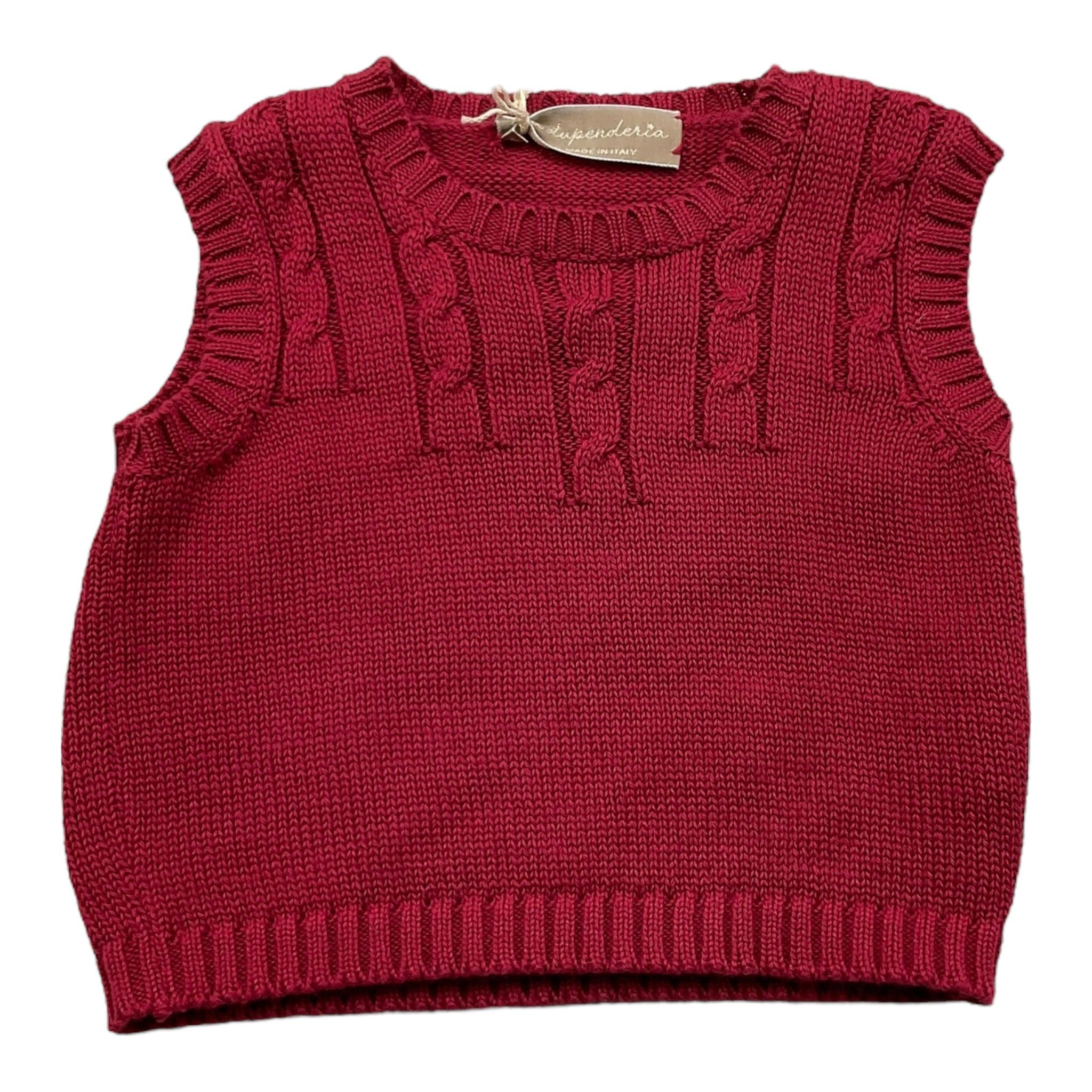 LA STUPENDERIA gilet tinta unita girocollo Rosso per Neonato YCGL21 ROSSO LA STUPENDERIA 