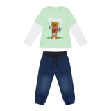 GUESS completo 2 pezzi shirt-pantalone effetto denim Verde per Neonato I4YG11K8HM3 VERDE GUESS 