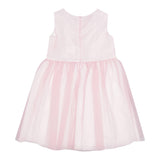 The Owl Solid Color Dress With Armholes And Pink Tulle For Baby Girl