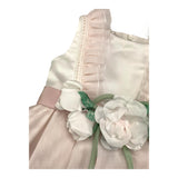Light Colors Solid Color Ceremony Dress With Tulle And White/Pink Belt For Baby Girl