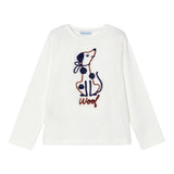 MAYORAL shirt girocollo tinta unita con stampa Panna per Bambino 4068XX PANNA MAYORAL 