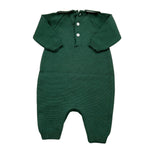 LITTLE BEAR tutina tinta unita con ricamo orso Verde per Neonato 9110 VERDE LITTLE BEAR 