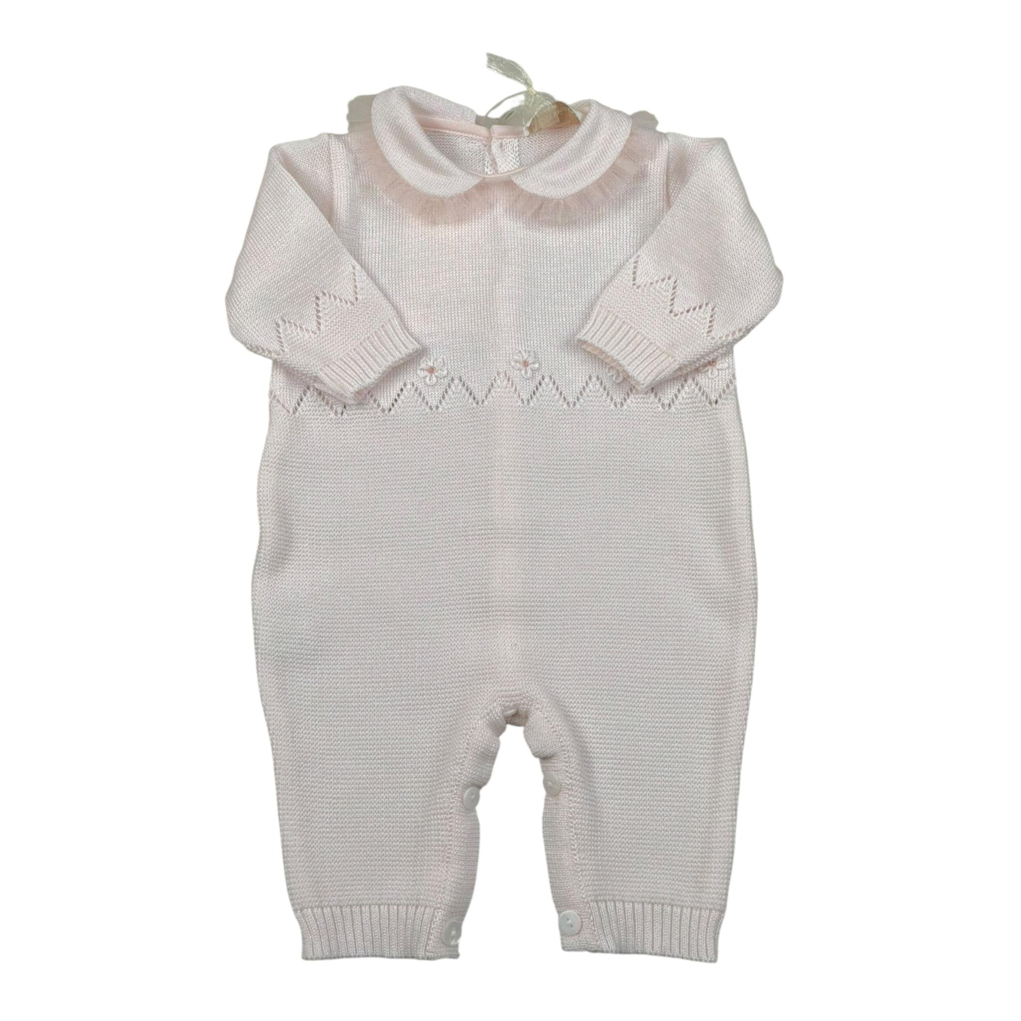 Bimbalo' Tutina tinta unita con Colletto Rosa per Neonata 7575 ROSA BIMBALO' 