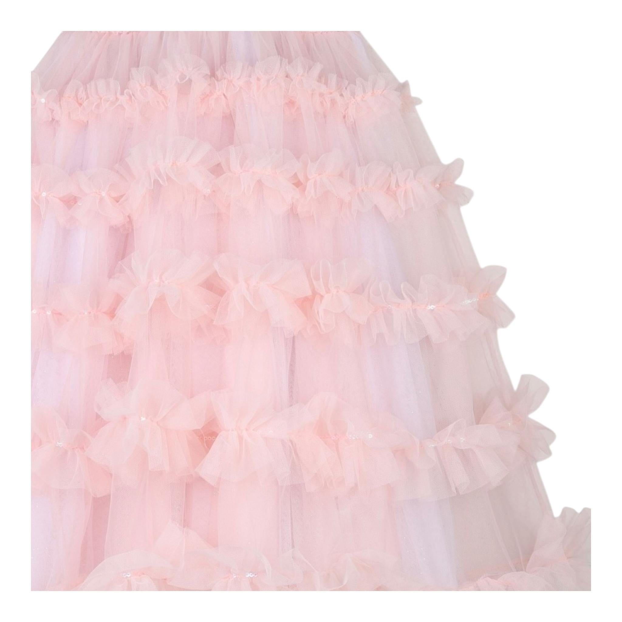 Billieblush Abito Cerimonia Tinta Unita con Tulle  per Bambina U20976 ROSA BillIEBLUSH 