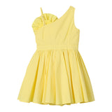 Liu Jo One Shoulder Dress Solid Color With Yellow Applique For Girls