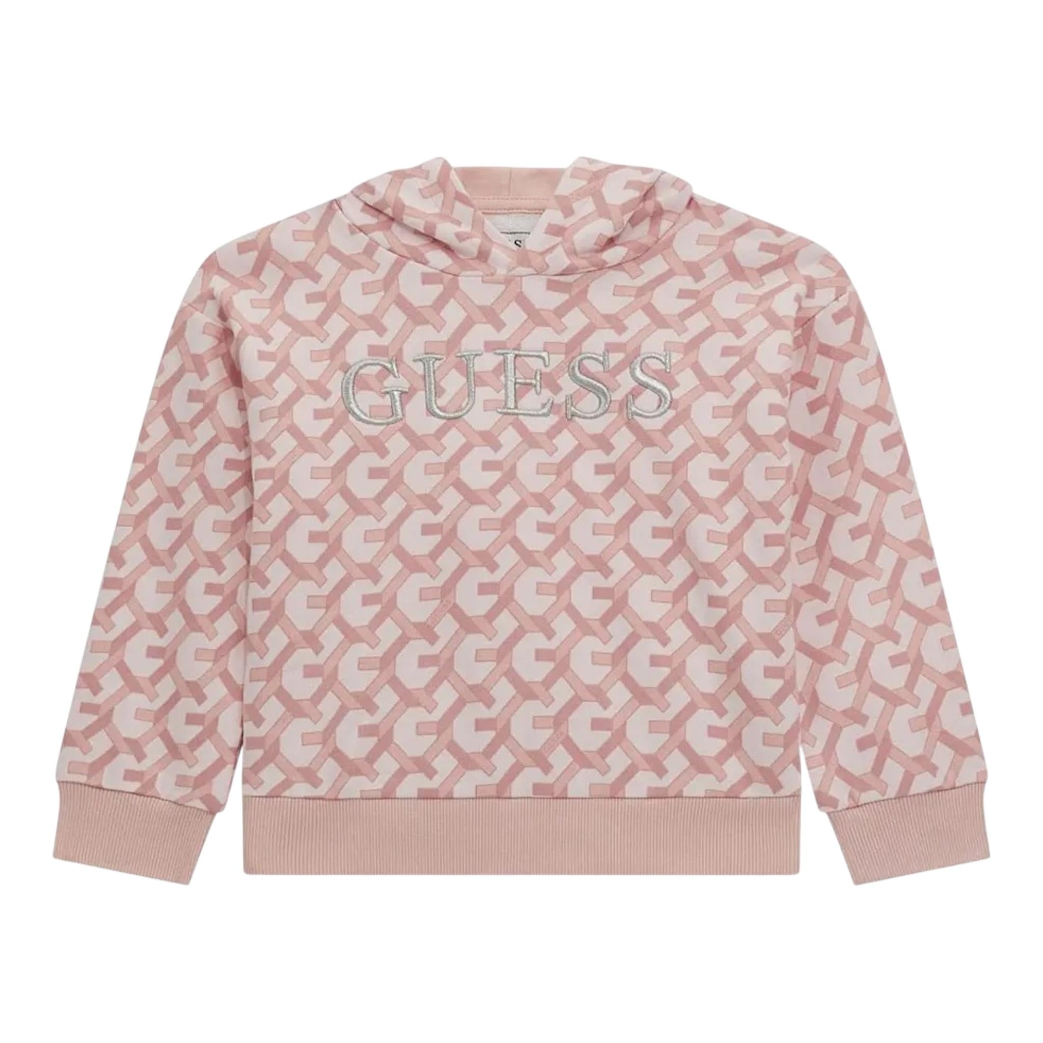 GUESS felpa con cappuccio tinta unita con stampa logo Rosa per Bambina K4BQ06KAD73 ROSA GUESS 