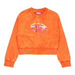 Diesel Felpa Chiusa Girocollo Tinta Unita con Logo per Bambina J02256 ARANCIONE DIESEL 