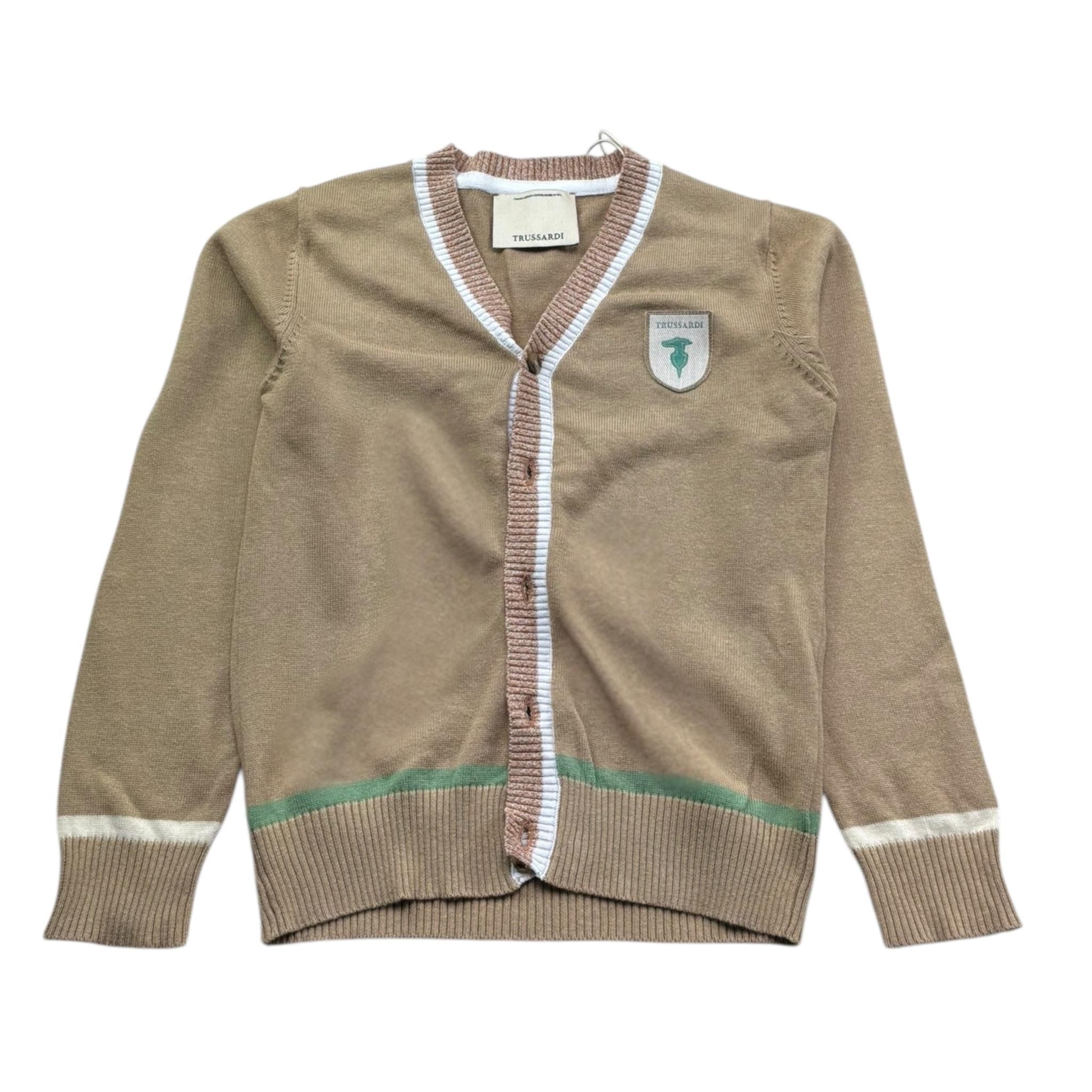 Trussardi Cardigan Tinta Unita con Bottoni E Stampa per Bambino TBP26148CD SABBIA TRUSSARDI 