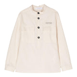 Paolo Pecora Plain Shirt With Pocket Beige For Boys