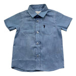 Trussardi Camicia Mezza Manica Tinta Unita con Taschino per Neonato TIP26104CA AZZURRO TRUSSARDI 