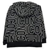 ICON felpa chiusa con cappuccio tinta unita stampa fantasia Nero per Bambino IBSW0024301 NERO ICON 