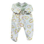 Le Bebe Tutina Manica Lunga Tinta Unita Fantasia Floreale per Neonata LBG6244 BIANCO LE BEBE 