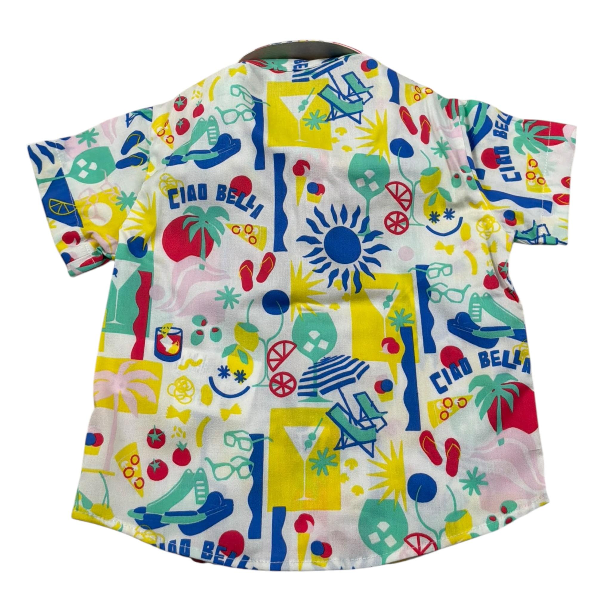 Manuel Ritz Camicia Mezza Manica Stampa Fantasia per Neonato MR2587 BIANCO MANUEL RITZ 