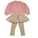 MAYORAL completo 2pz bicolore felpa-leggins con gonna Rosa/beige per Neonata 2712 ROSA/BEIGE MAYORAL 