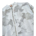 Please Felpa Tinta Unita con Zip E Ricami per Bambina JB37384G73 BIANCO PLEASE 