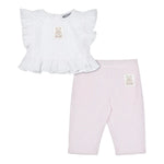 Moschino Completo 2 Pezzi Camicia-Pantalone per Neonata MDG01LYX BIANCO/ROSA MOSCHINO 