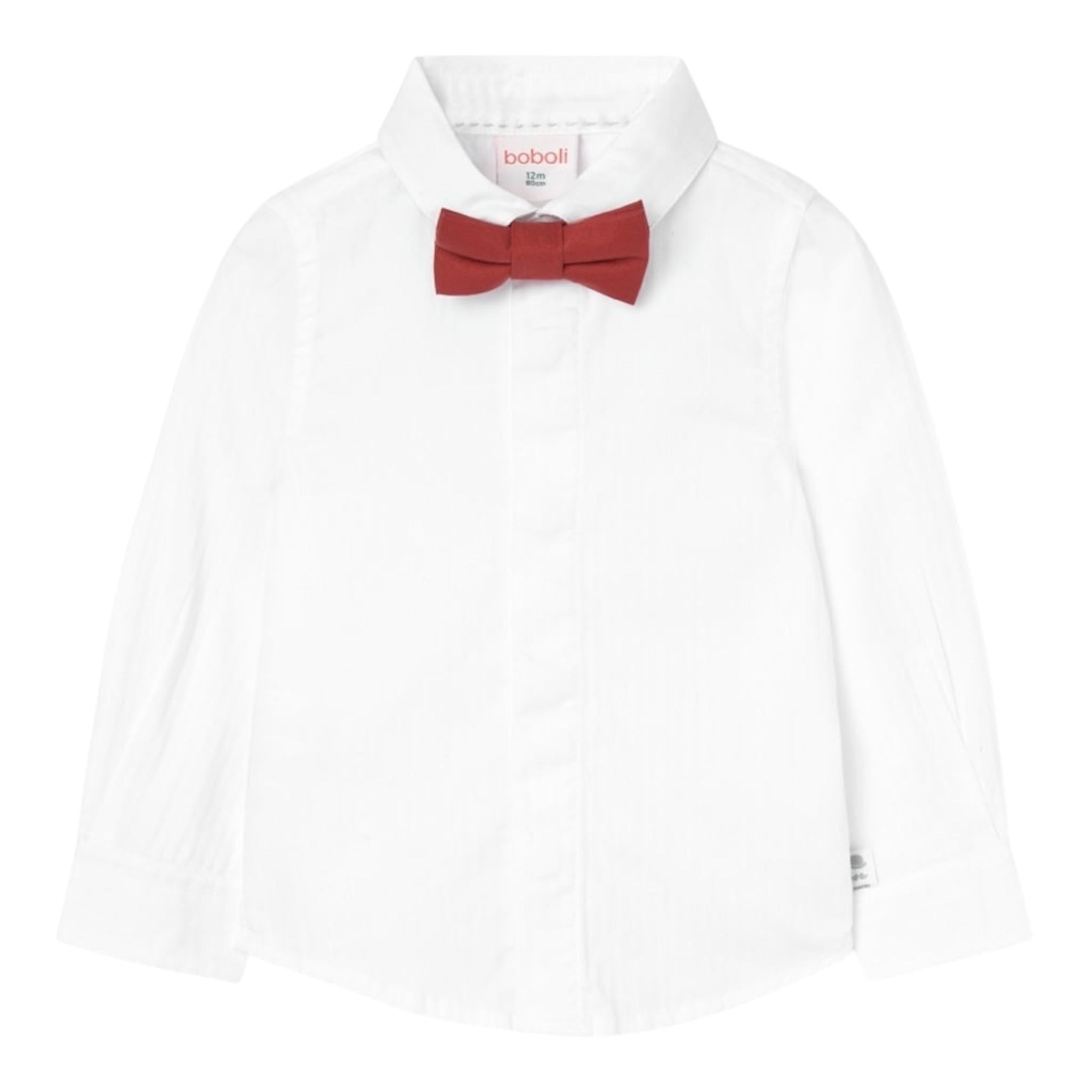 BOBOLI camicia tinta unita con papillons Bianco per Neonato 719300 BIANCO BOBOLI 