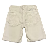 N°21 Solid Color Denim Bermuda Shorts With Adjustable Waist Cream For Boys