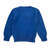 Cesare Paciotti Solid Color Crewneck Sweater With Cobalt Print For Boys