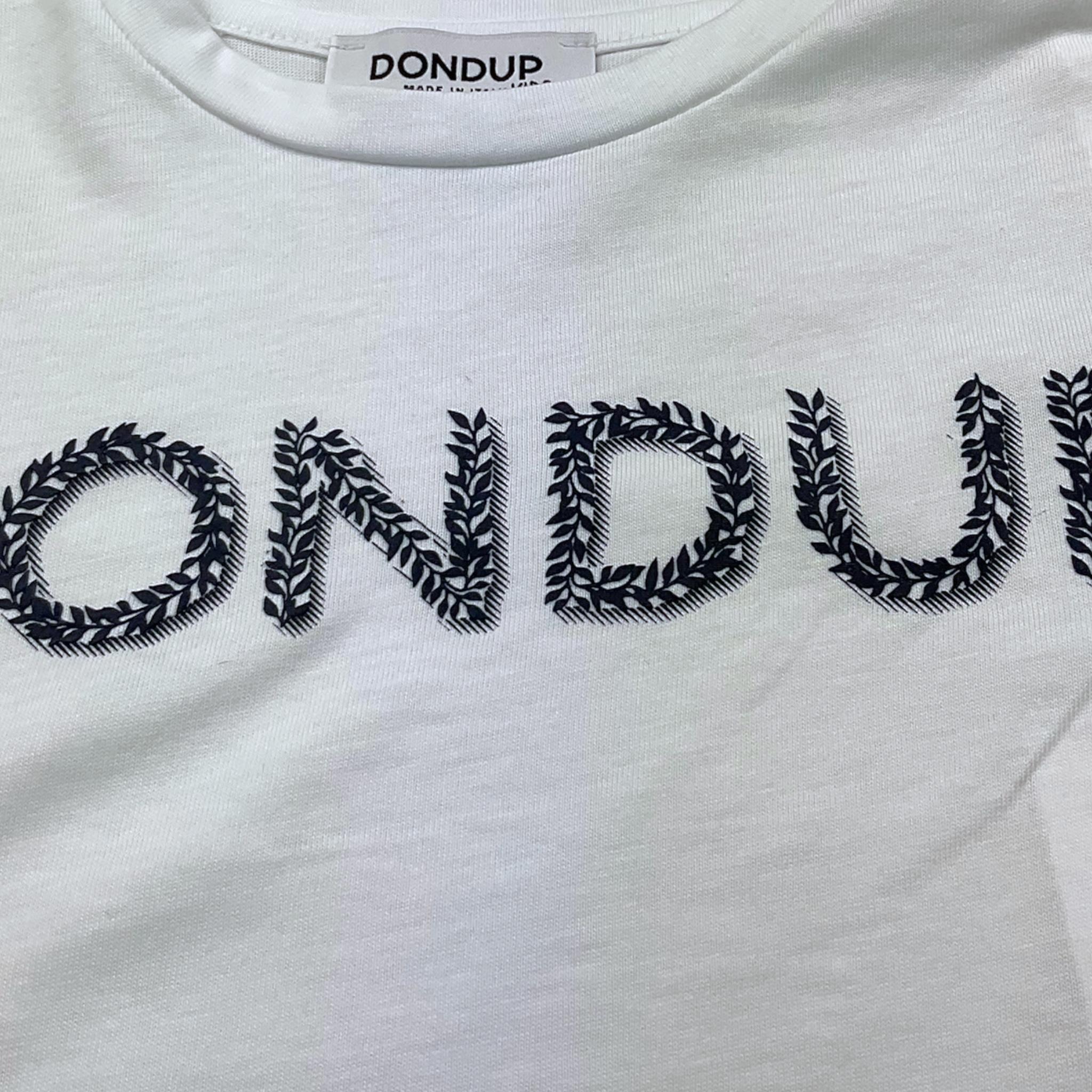 Dondup T-Shirt Girocollo Tinta Unita con Stampa per Neonata DFTS023N BIANCO DONDUP 