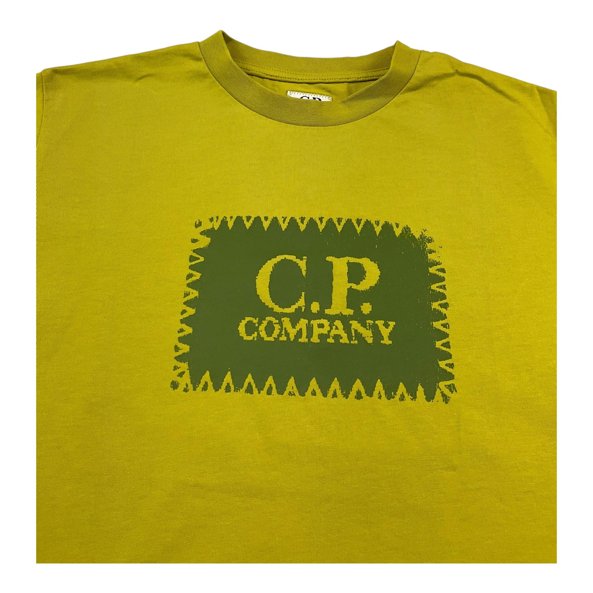C.P. Company T-Shirt Girocollo Tinta Unita con Stampa per Bambino C7M008 VERDE C.P. COMPANY 