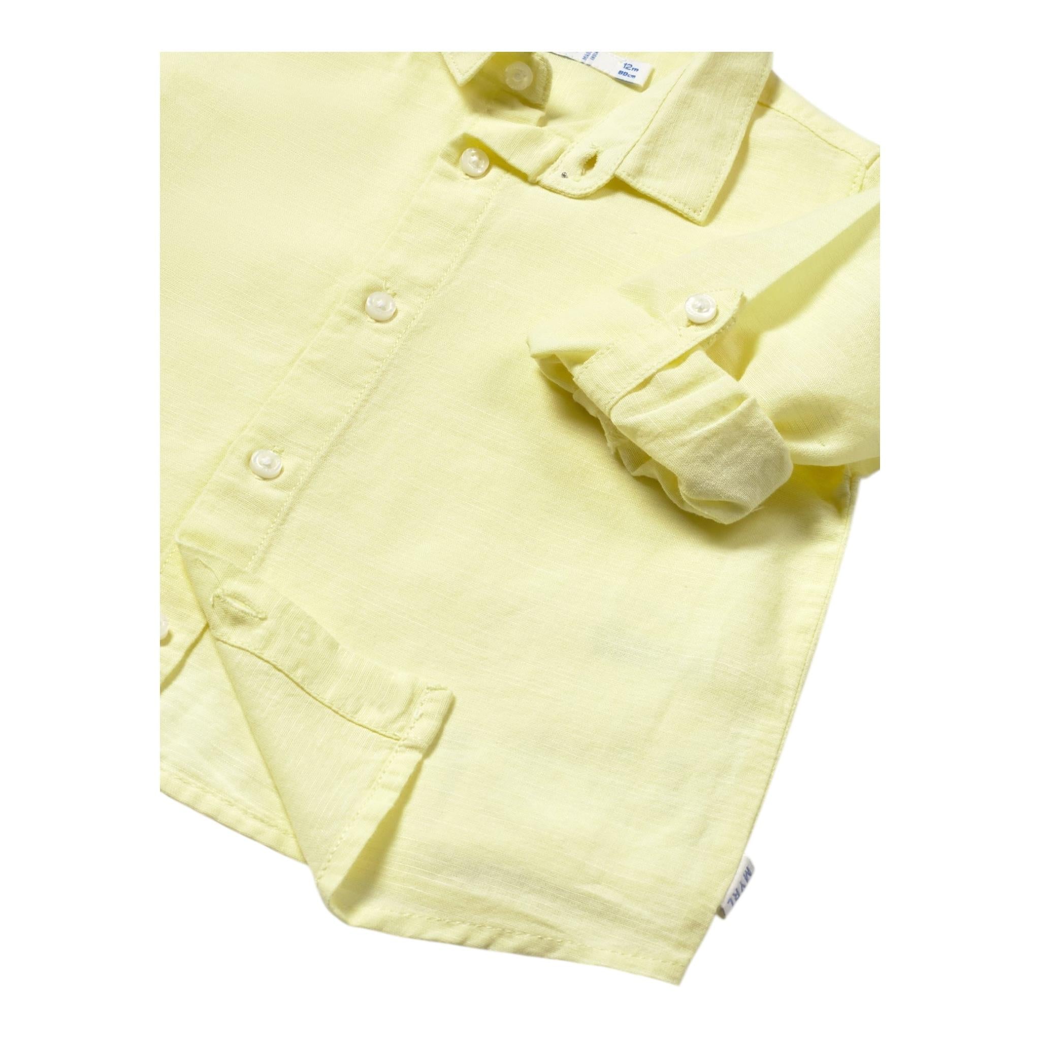 Mayoral Camicia Manica Lunga Tinta Unita per Neonato 1116 GIALLO MAYORAL 