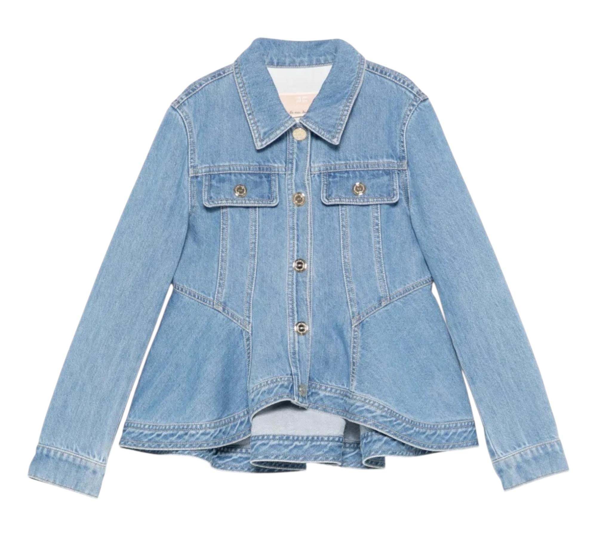 Elisabetta Franchi camicia Manica Lunga Tinta Unita In Denim per Bambina EFGB123XXX AZZURRO ELISABETTA FRANCHI 