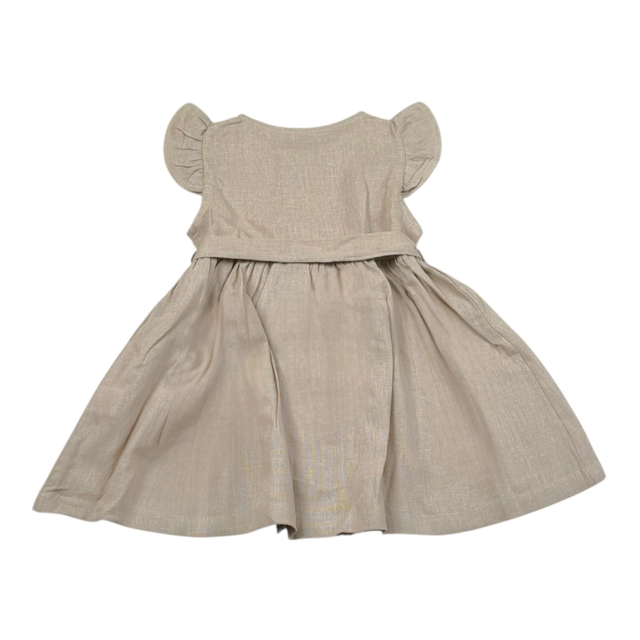 Babyvip Abito Tinta Unita con Cintura per Neonata T1327 SABBIA BABYVIP 