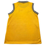 Diadora Solid Color Crew Neck Tank Top With Yellow Logo Print For Boys