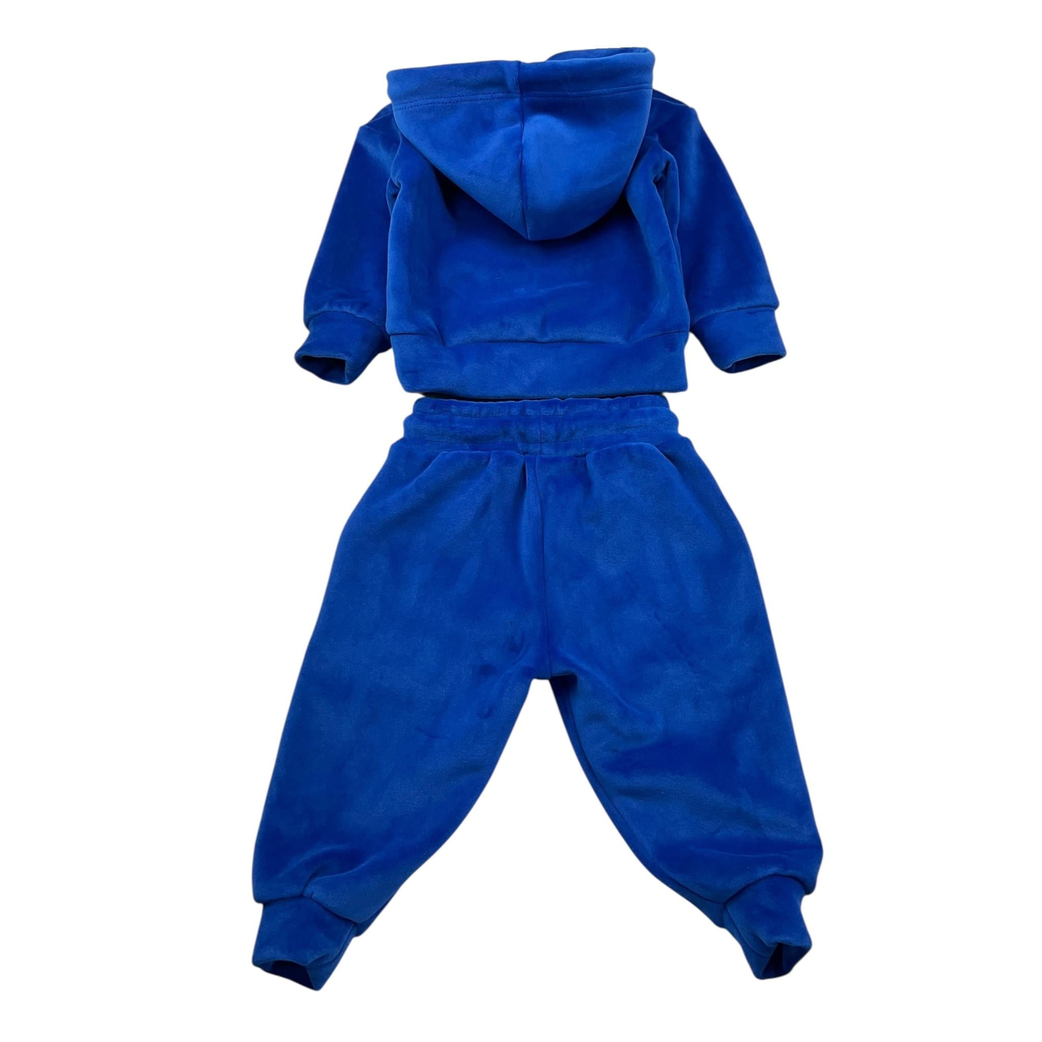 Never Too Completo 2 Pezzi In Velluto Felpa-Pantalone per Neonato DJDJ COBALTO NEVER TOO 