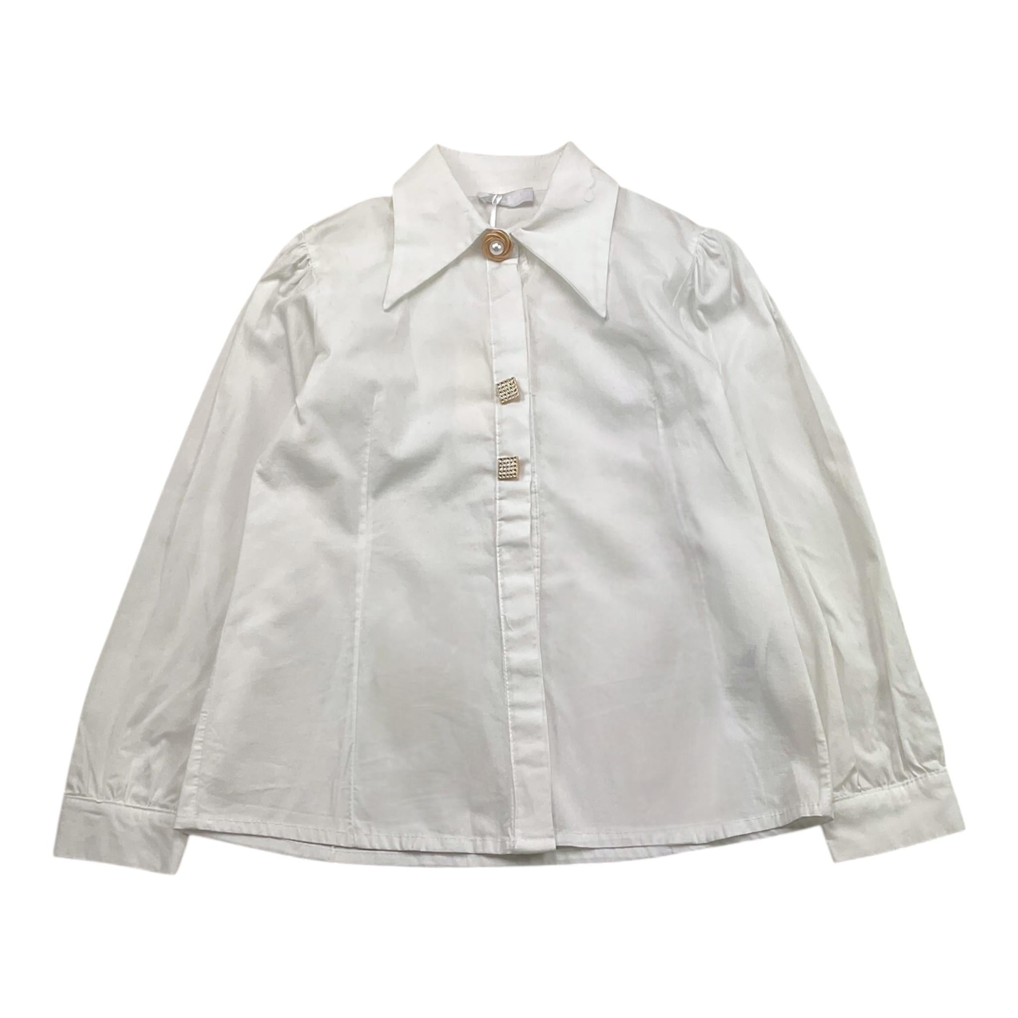 FUN & FUN camicia tinta unita con bottoni brillantinati Bianco per Bambina FCJSH12991 BIANCO FUN & FUN 