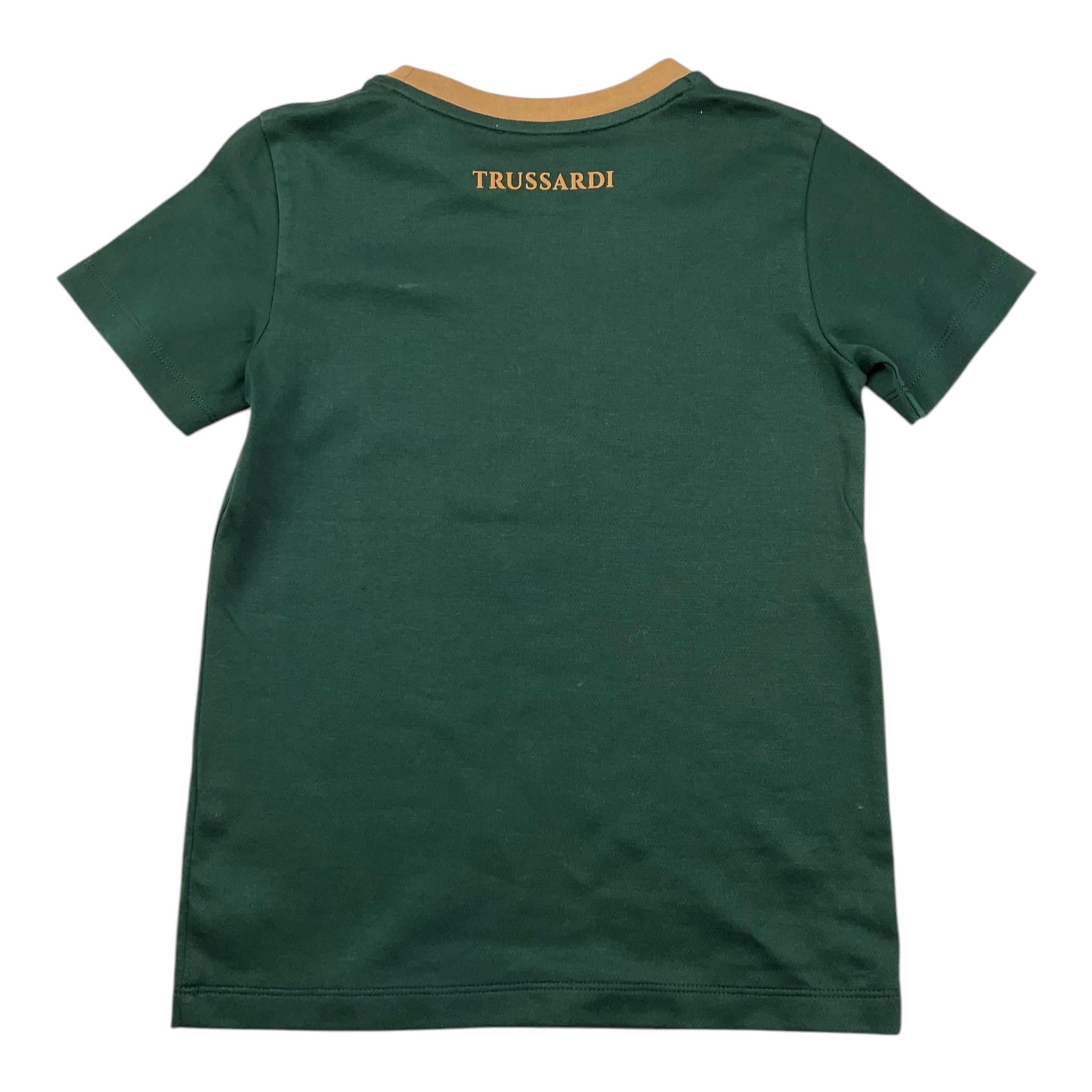 TRUSSARDI t-shirt girocollo tinta unita con stampa Verde per Bambino TBA25071TS VERDE TRUSSARDI 