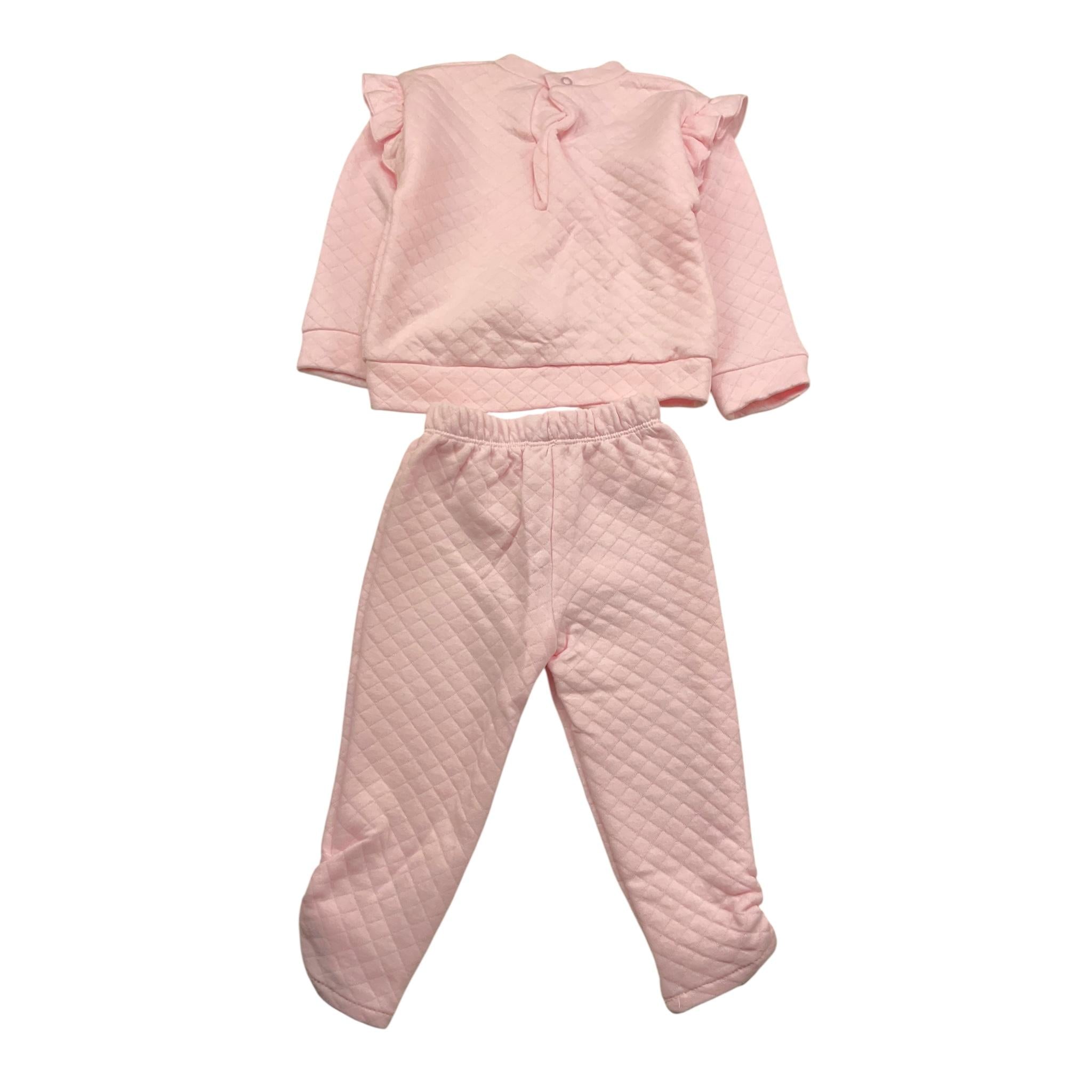 CALAMARO completo 2pz felpa-pantalone tinta unita Rosa per Neonata 11093 ROSA CALAMARO 