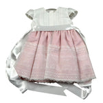 Artesania Infantil Abito Mezza Manica Tinta Unita con Cinturino per Neonata 450 BIANCO/ROSA ARTESANIA INFANTIL 